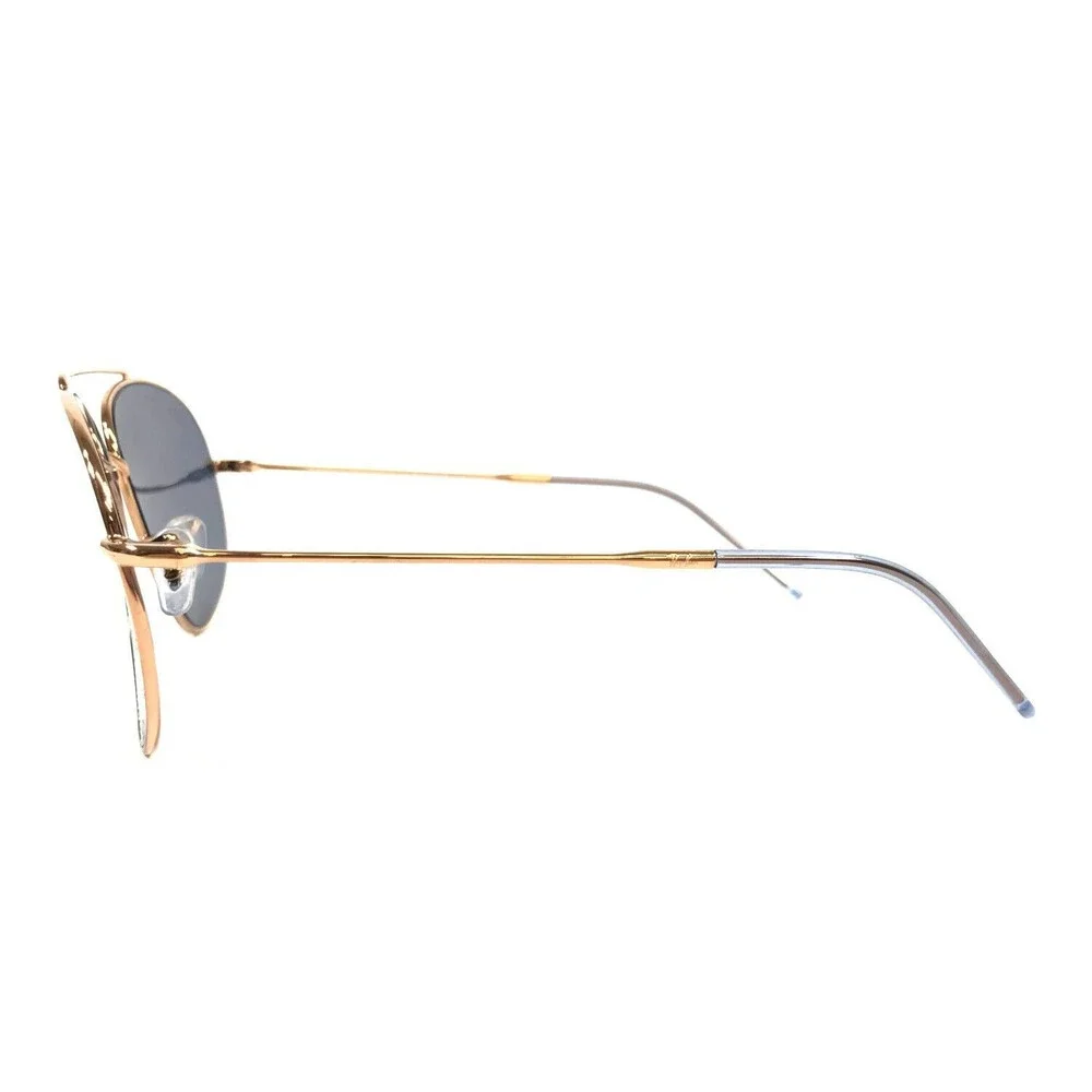 Ray-Ban Sunglasses RBR0101S AVIATOR REVERSE 9202/3A Rose Gold w Blue Lens 59 mm